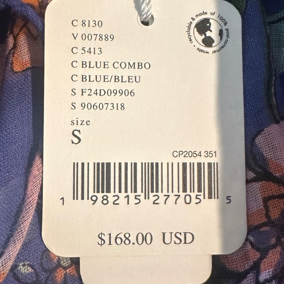 Free People FP One Ciella Maxi Dress Blue Small NWT Bohemian Fairy Floral Spring - Picture 15 of 17